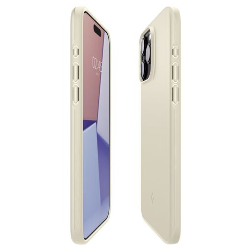 iPhone 15 PRO umbris Spigen Thin Fit plastikust taguse ja silikoonist raamiga bee 4